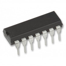 The DIP-14 package for the 74F280 9-Bit Parity Generator/Checker IC (74280)