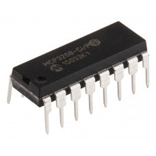 A/D Converter (A/D) MCP3208 12-Bit 8-Channel IC DIP-16 Package with SPI Interface