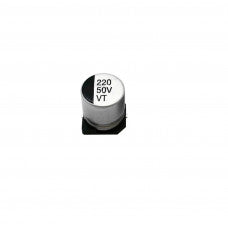 Five-piece pack of 220uF 50V (SMD) electrolytic capacitors