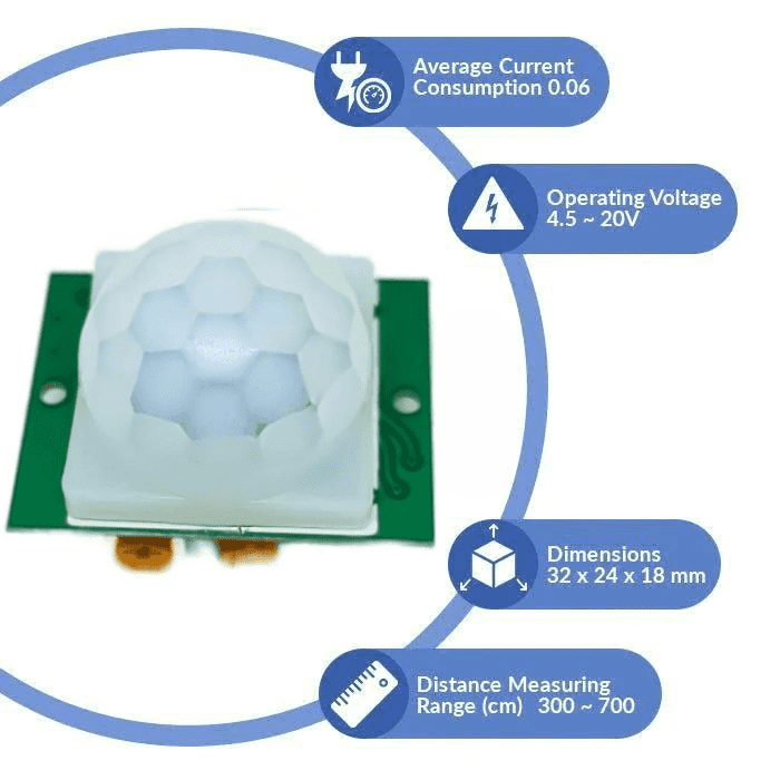 PIR (Passive Infrared Sensor) + IR Proximity Sensor (HC-SR501)