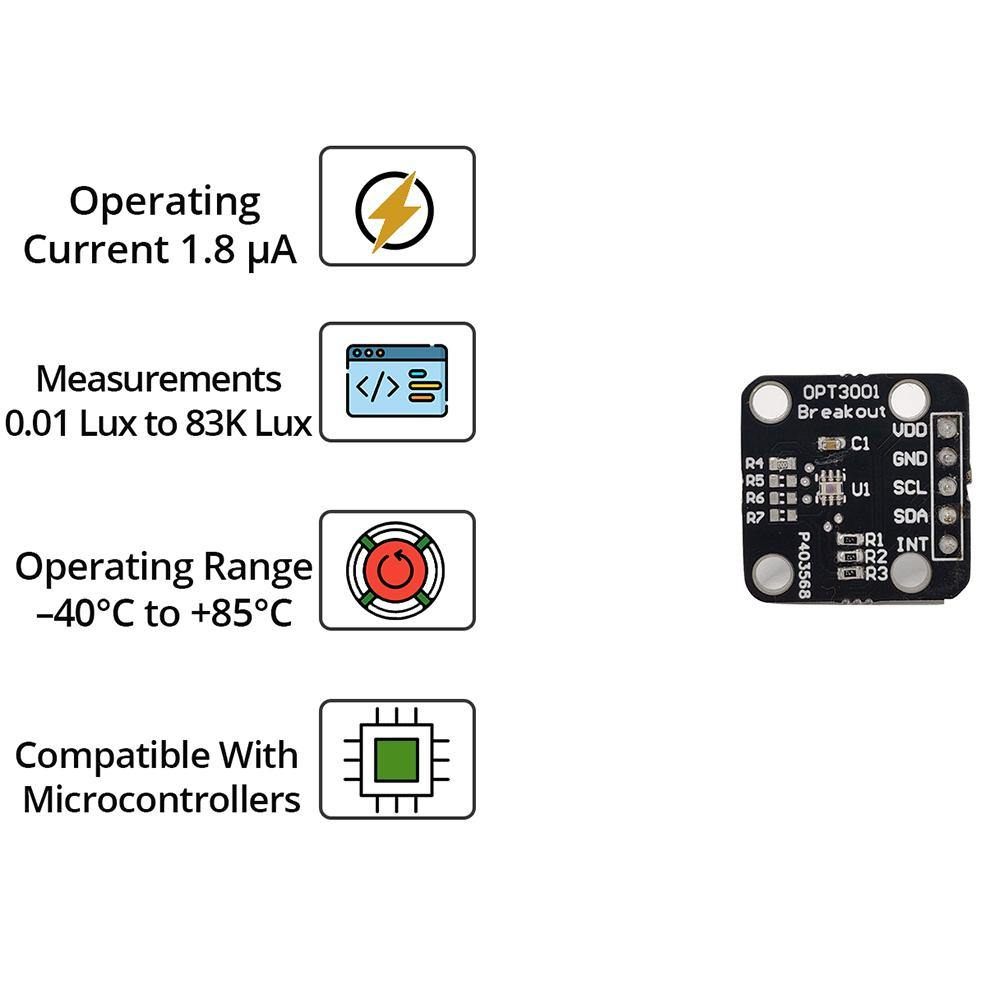 OPT3001 Digital Ambient Light Sensor by Witty Fox: Accurate LUX meter sensor