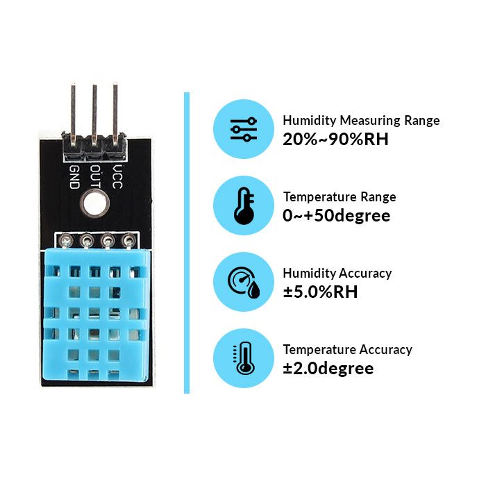 DHT11 Temperature and Humidity Sensor Module (25-piece set)