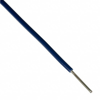 Blue, 5-meter, single-strand hookup wire with gauge of 22AWG