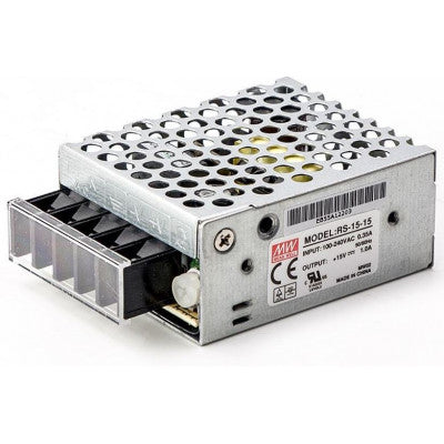 Mean Well SMPS - RS-15-15, 15V/1A, 15W Metal Power Supply