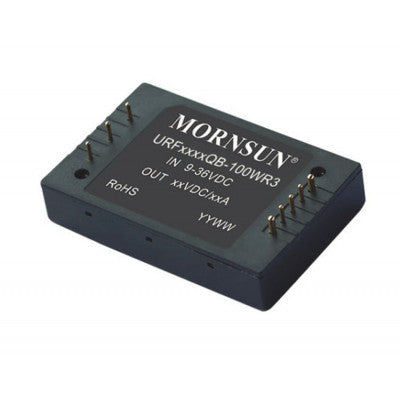 The URF4805QB-100WR3 is a five-sided metal-shielded package that is designed to convert 48V to 5V DC-DC and power supply 100W.