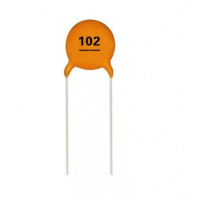 Five-piece set of ceramic capacitors, 0.001 uF, (102)