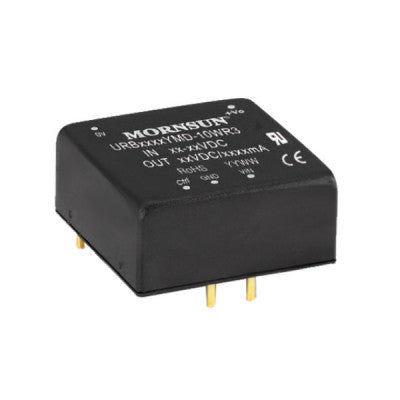 Mornsun 24V to 12V DC-DC Converter 10W Power Supply Module - Horizontal DIP Package, URB2412YMD-10WR3.