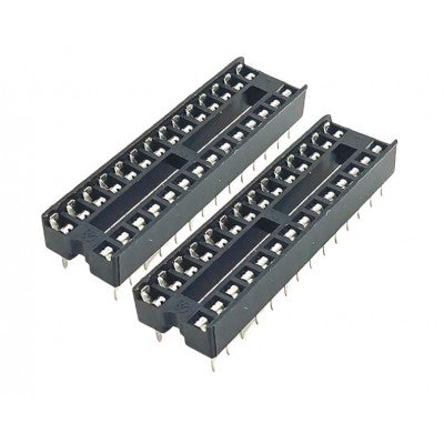 2 Pieces Pack of 28 Pin IC Base (DIP)