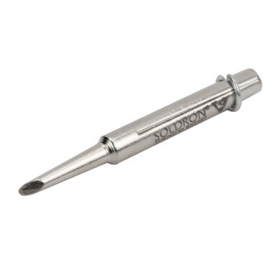 The 25-watt Soldering Iron with a Nickel Plated Spade 3mm Bit Tip is the Soldron BN25S3.