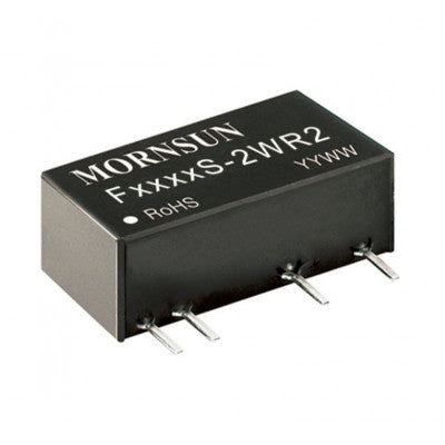 The Mornsun 24V to 5V DC-DC Converter 2W Power Supply Module is a tiny SIP package, part number F2405S-2WR2.