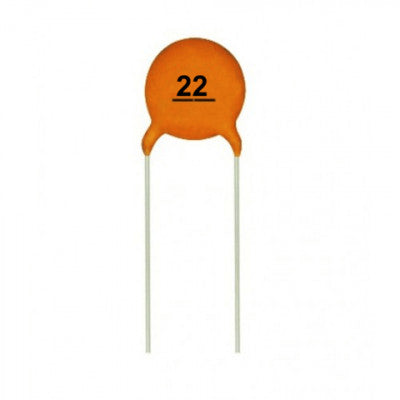 Five-piece set of ceramic capacitors, 22 pF, 50 V