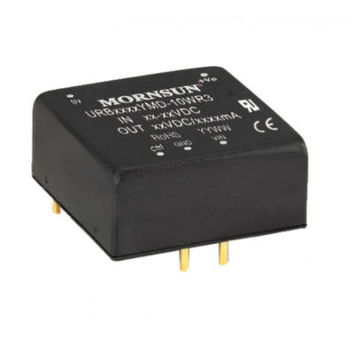 Mornsun 48V to 24V DC-DC Converter 10W Power Supply Module - Horizontal DIP Package, URB4824YMD-10WR3.