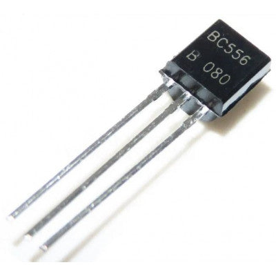 Five-piece pack of BC556 PNP General Purpose Transistor, 65V, 100mA, TO-92 package