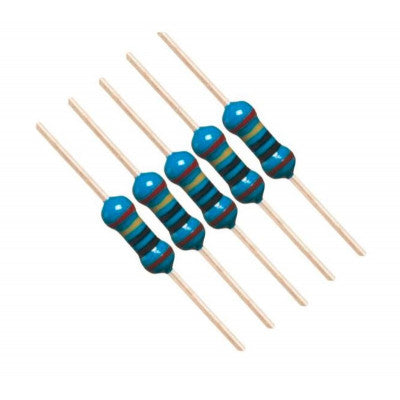 Five pieces in a pack of 20K ohm metal film resistance, 1%, 1/4 Watt.