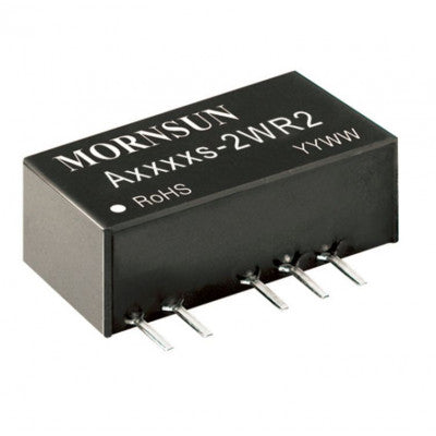 The Mornsun 5V to ±15V DC-DC Converter 2W Power Supply Module is a tiny SIP package, with number A0515S-2WR2.