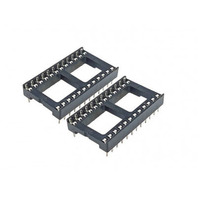 Pack of two 24-pin, wide, IC base/socket (DIP) pieces