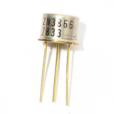 TO-39 metal package, 2N3866 NPN RF power transistor, 30V, 0.4A