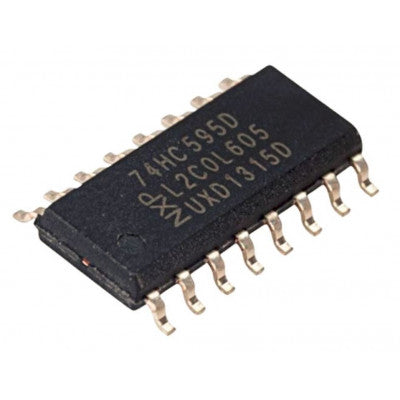 8-bit serial-in/serial or parallel-out shift register integrated circuit, 74595 IC (SMD Package)