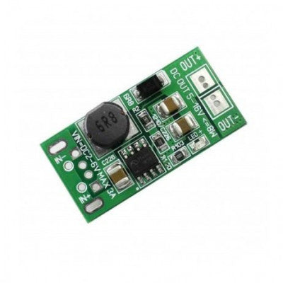 USB Bonding Pad to DC Version Low Voltage High Power Step-Up Regulator Module, 8W, 5V–12V