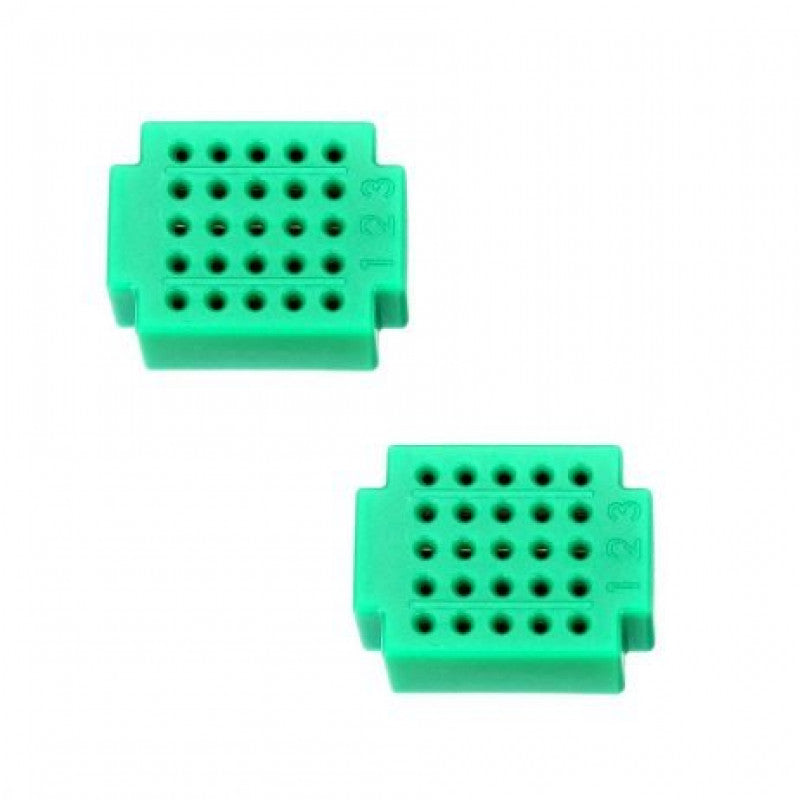 The two-piece pack of XF-25 Ultra Mini Breadboard in green.