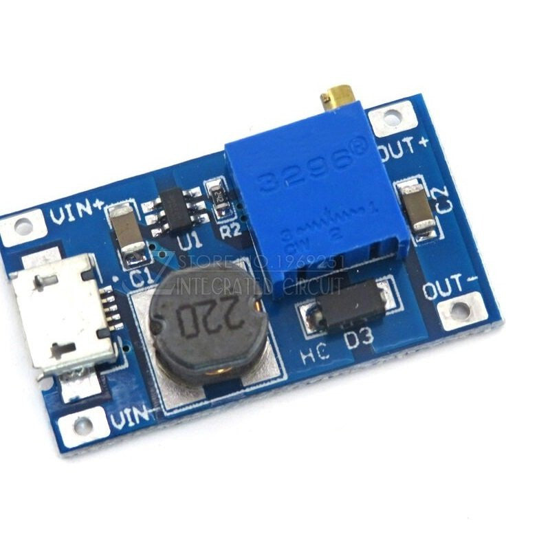 XY-016 DC-DC Step-Up 2 Amp Micro USB Power Module, 5V, 9V, 12V, and 28V