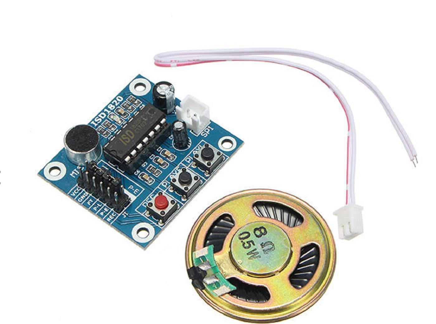 ISD1820 3-5V Voice Module Recording And Playback Module with Microphone and 0.5W Speaker