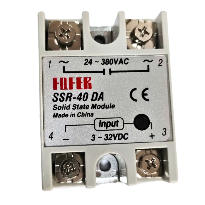 SSR-40DA Fofek Solid State Relay with 3-32VDC Input and 24-380VAC Output