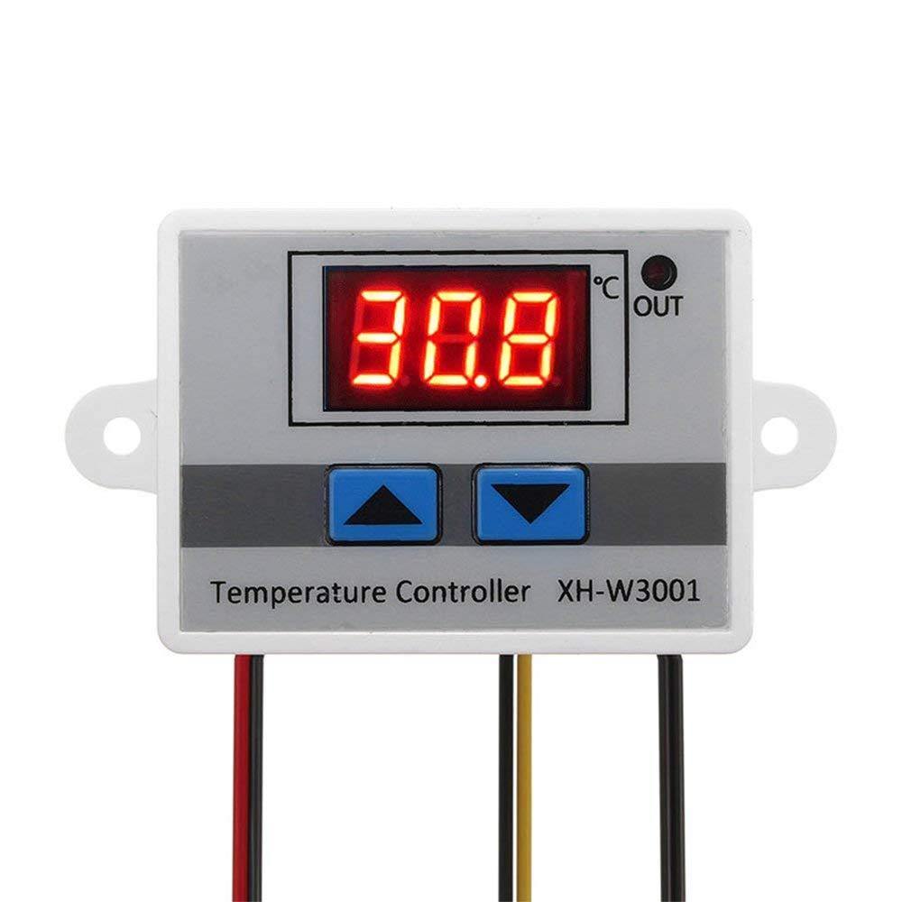 Thermostat control switch probe and digital display LED temperature controller XH-W3001 DC 12V 120W are included.