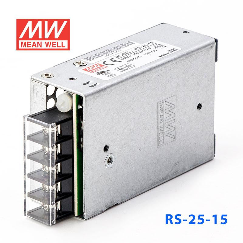 Mean Well SMPS - RS-25-15, 15V 1.7A, 25W Metal Power Supply