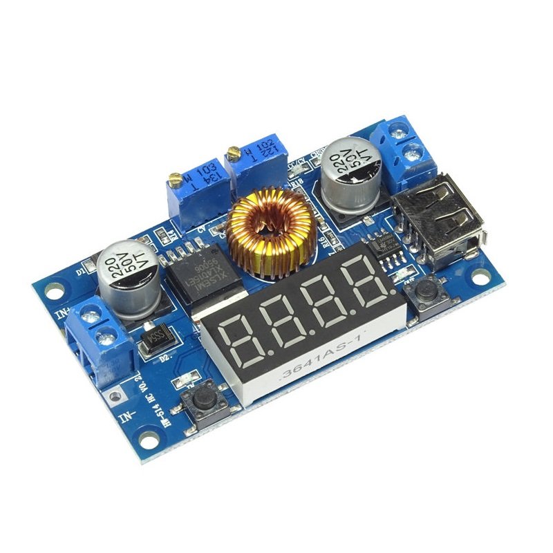 Adjustable Stepdown Module DC-DC XL4015 5A 75W with 4-Bit Digital Voltmeter