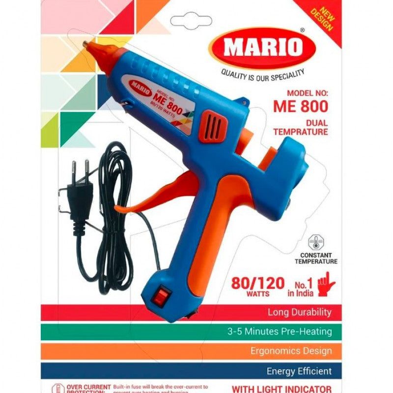 Dual Temperature Super Heavy Performance Glue Gun, MARIO 80/120 Watt ME-800, with Light Indicator