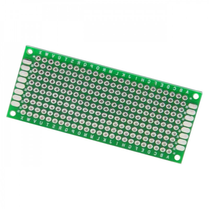 Double-Sided Universal PCB Prototype Board, 3 by 7 cm.