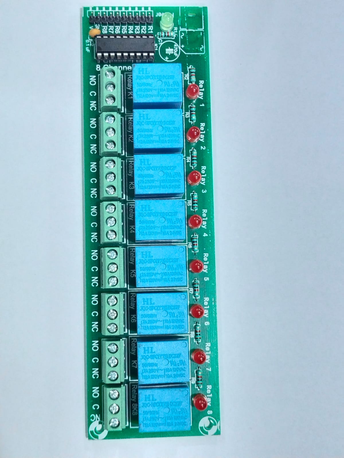 ULN2003-Based 8-Channel 12V Relay Board