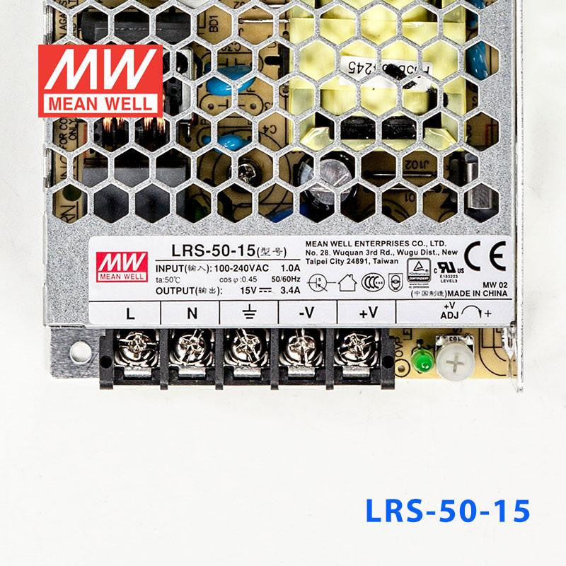 LRS-50-15 Mean Well SMPS - 15V 3.4A - 51W Metal Power Supply