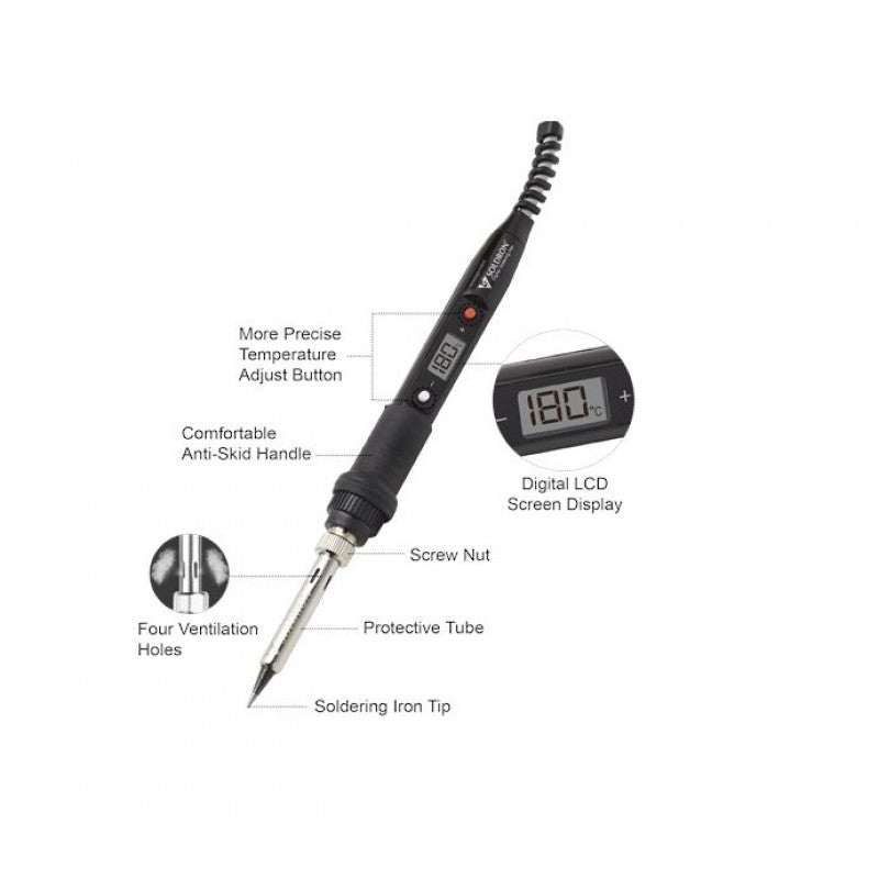 Soldron 60W SID60A 230VAC (ESD Safe) Digitally controlled soldering iron temperature