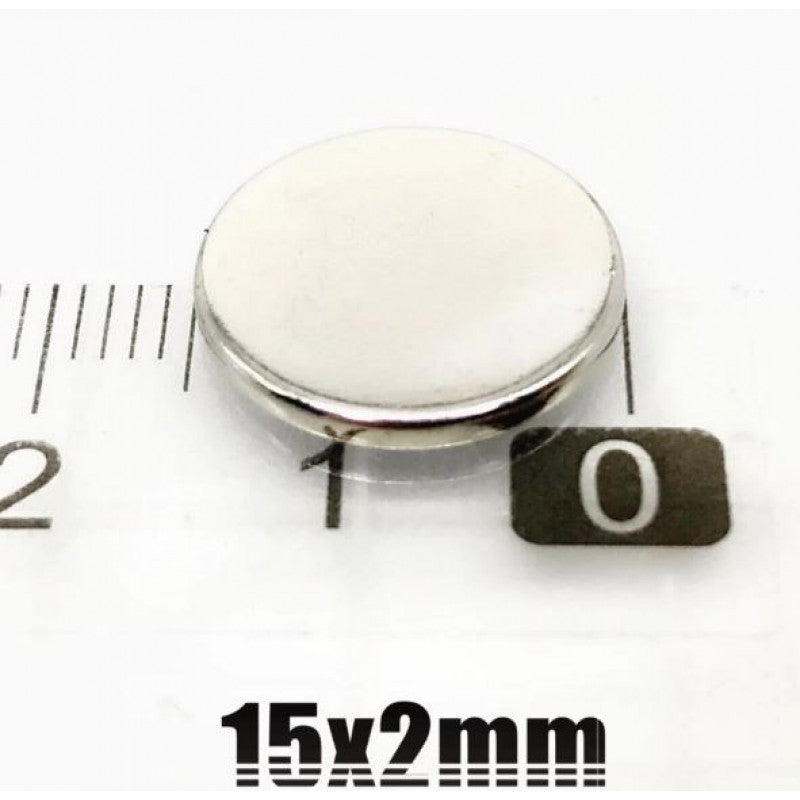 15mm x 2mm (15x2 mm) Neodymium Disc Strong Magnet