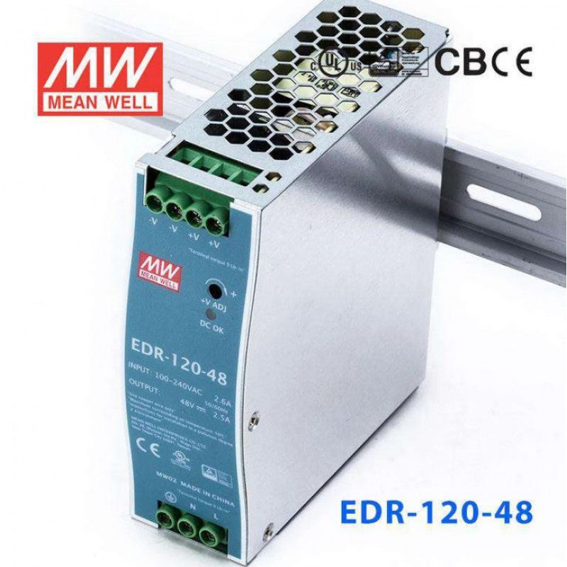 EDR-120-48 Din Rail Metal Power Supply - 48V 2.5A 120W Mean Well SMPS