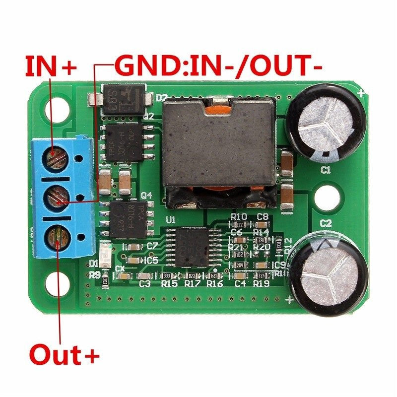 In place of LM2596S, this DC-DC Step-Down Buck Converter Power Supply Module operates from 24V to 12V, 9V to 5V, 5A, and 25W.