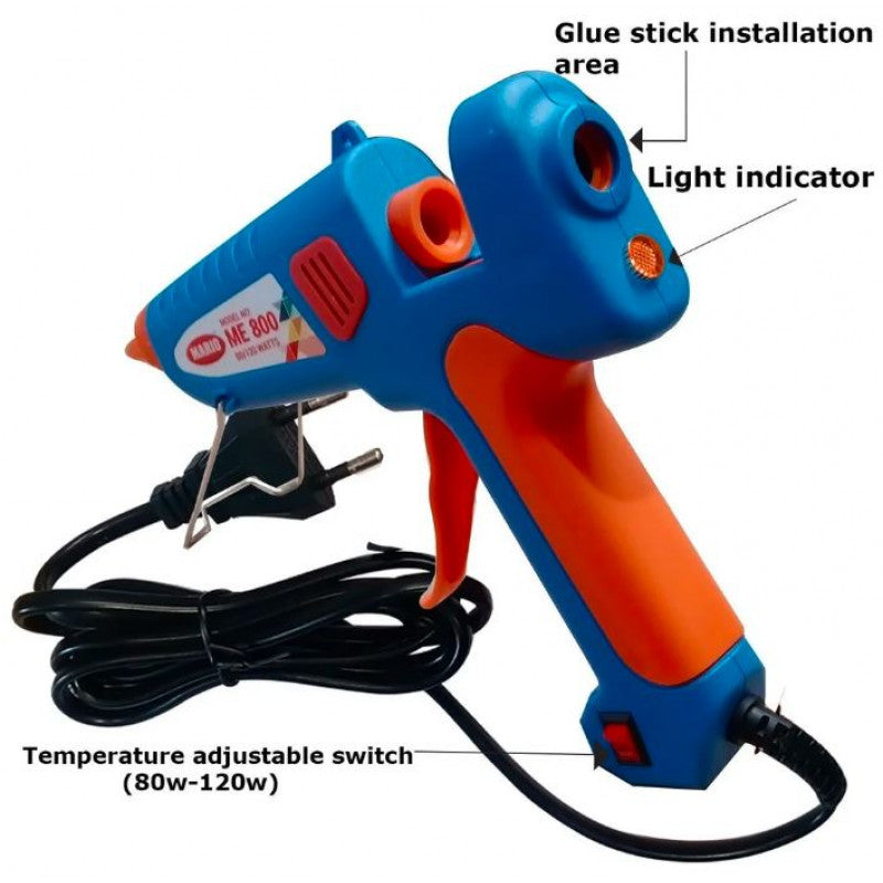 Dual Temperature Super Heavy Performance Glue Gun, MARIO 80/120 Watt ME-800, with Light Indicator