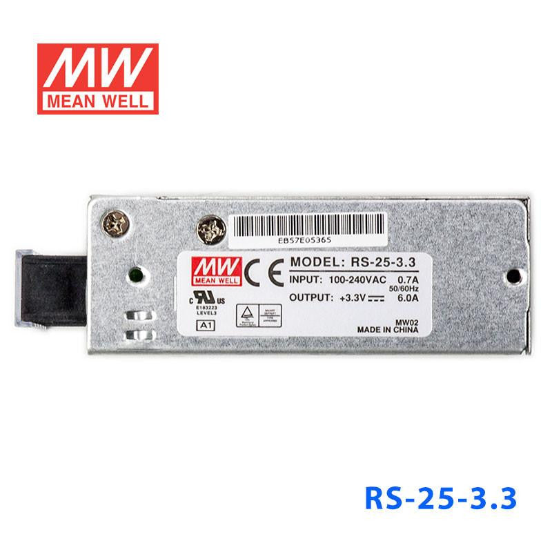 Mean Well SMPS RS-25-3.3, 3.3V, 6A, 20W Metal Power Source