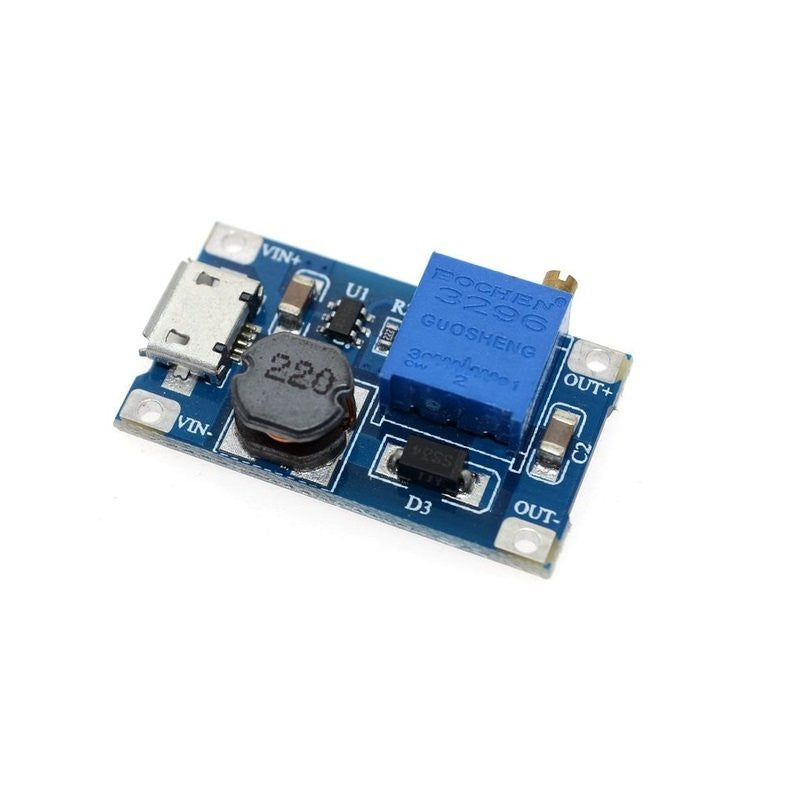 XY-016 DC-DC Step-Up 2 Amp Micro USB Power Module, 5V, 9V, 12V, and 28V