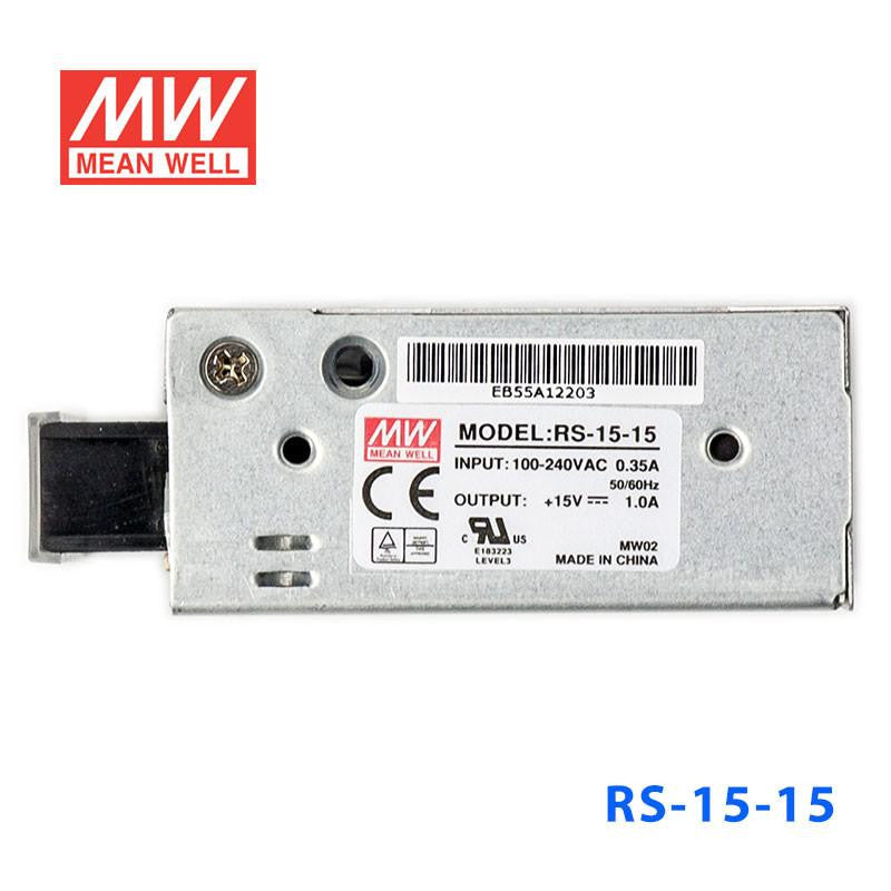 Mean Well SMPS - RS-15-15, 15V/1A, 15W Metal Power Supply