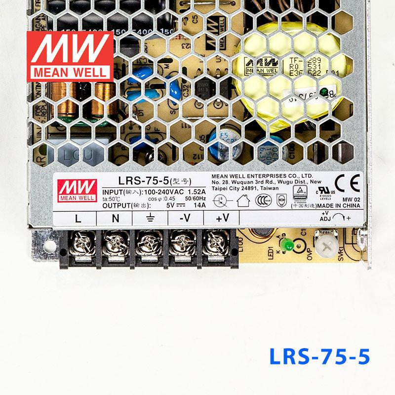 LRS-75-5 Mean Well SMPS - Metal Power Supply - 5V, 14A, 70W