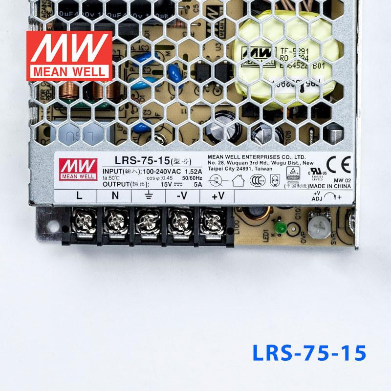 Mean Well SMPS - LRS-75-15 - 15V 5A - 75W Metal Power Supply