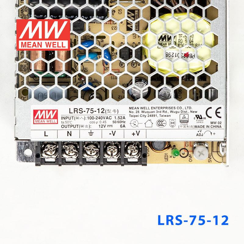 Mean Well SMPS - LRS-75-12 - 12V 6A - 72W Metal Power Supply