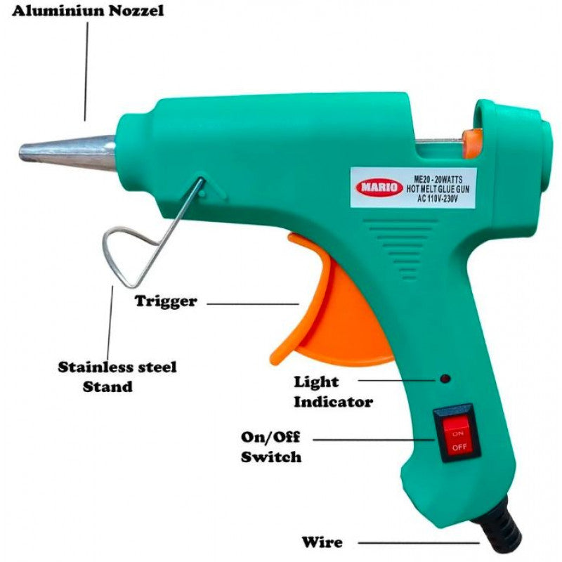 Mario Hot Melt Glue Gun, 20 Watt ME-20