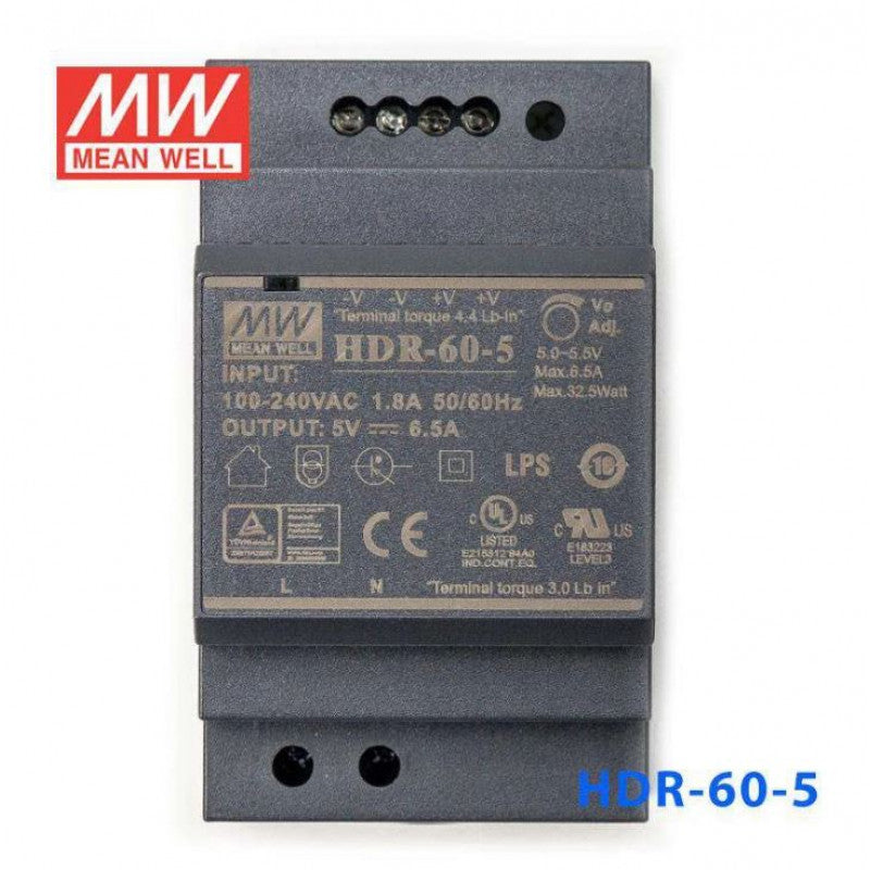 HDR-60-5 Mean well SMPS - Din Rail Metal Power Supply - 5V 6.5A 32.5W