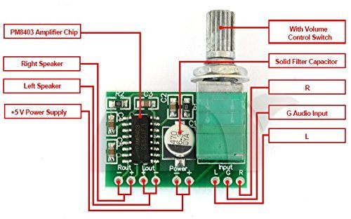 PAM 8403 Amplifier Module with Knob