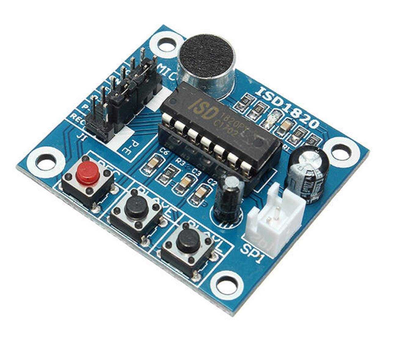 ISD1820 3-5V Voice Module Recording And Playback Module with Microphone and 0.5W Speaker