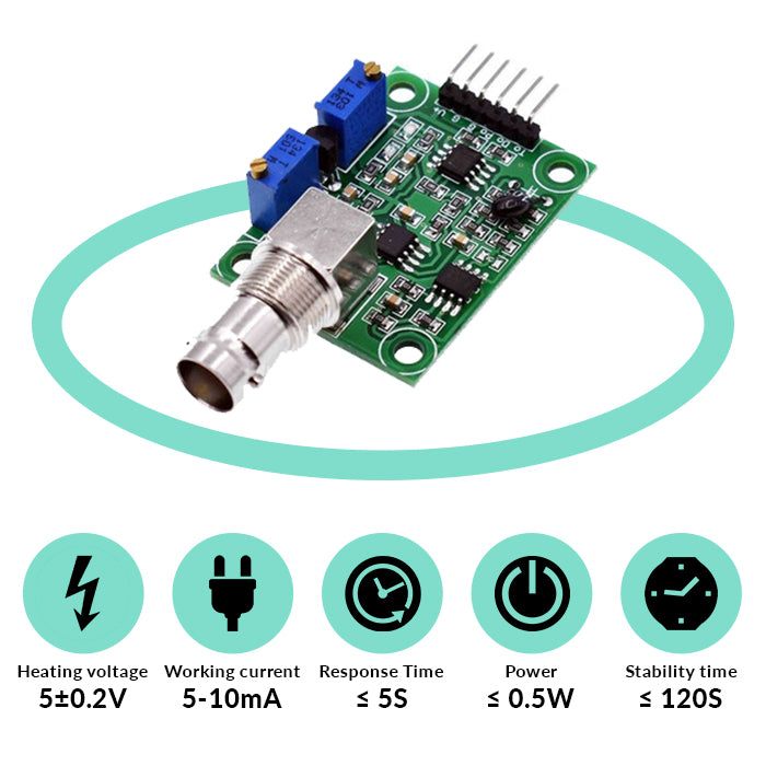 pH sensor electrode in analog form with amplifier circuit